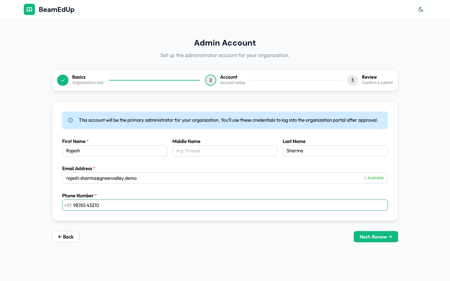 Onboarding Step 2